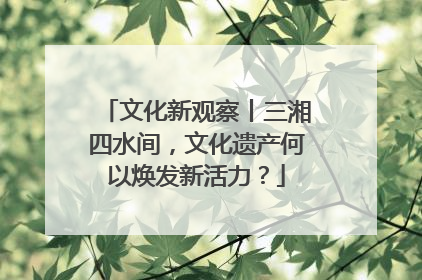 文化新观察丨三湘四水间，文化遗产何以焕发新活力？