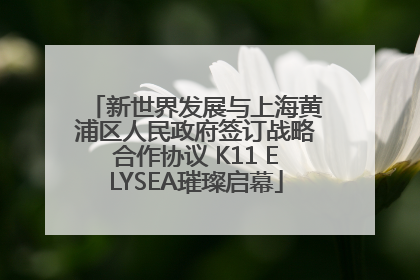新世界发展与上海黄浦区人民政府签订战略合作协议 K11 ELYSEA璀璨启幕