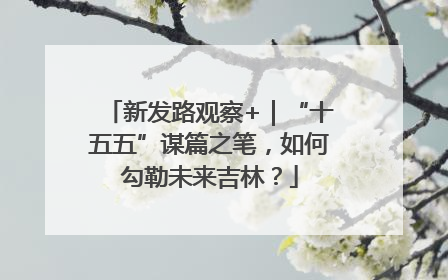 新发路观察+｜“十五五”谋篇之笔，如何勾勒未来吉林？