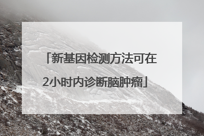 新基因检测方法可在2小时内诊断脑肿瘤