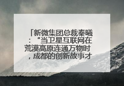 新微集团总裁秦曦：“当卫星互联网在荒漠高原连通万物时，成都的创新故事才真正开始”