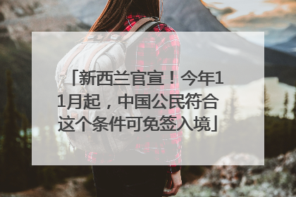 新西兰官宣！今年11月起，中国公民符合这个条件可免签入境