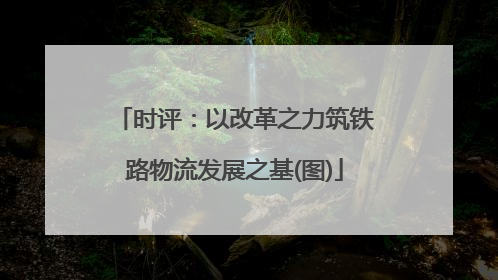 时评：以改革之力筑铁路物流发展之基(图)