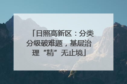 日照高新区：分类分级破难题，基层治理“精”无止境