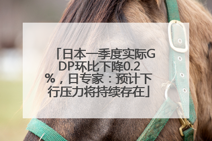 日本一季度实际GDP环比下降0.2%，日专家：预计下行压力将持续存在