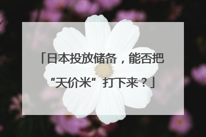 日本投放储备，能否把“天价米”打下来？