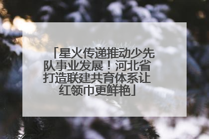 星火传递推动少先队事业发展！河北省打造联建共育体系让红领巾更鲜艳