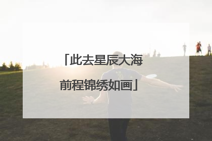 此去星辰大海 前程锦绣如画