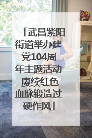 武昌紫阳街道举办建党104周年主题活动 赓续红色血脉锻造过硬作风