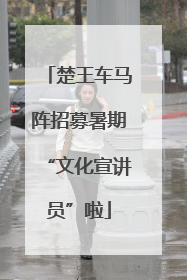 楚王车马阵招募暑期“文化宣讲员”啦