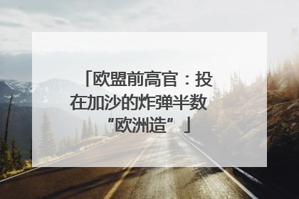 欧盟前高官：投在加沙的炸弹半数“欧洲造”