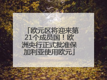 欧元区将迎来第21个成员国！欧洲央行正式批准保加利亚使用欧元