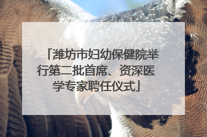 潍坊市妇幼保健院举行第二批首席、资深医学专家聘任仪式