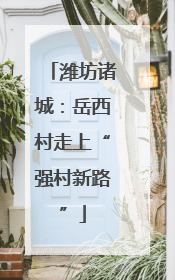 潍坊诸城：岳西村走上“强村新路”