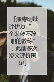 潘粤明批评伊万“一个装傻不辞职的教练”，此前多次发文评价国足