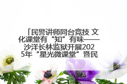 民警讲师同台竞技 文化课堂有“知”有味——沙洋长林监狱开展2025年“星光微课堂”暨民警优质课竞赛