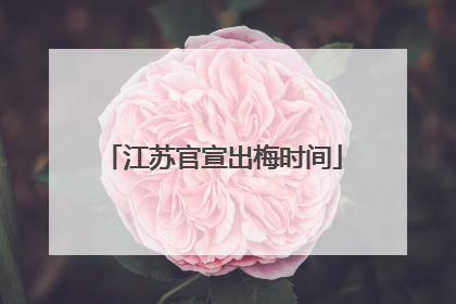 江苏官宣出梅时间