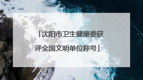 沈阳市卫生健康委获评全国文明单位称号
