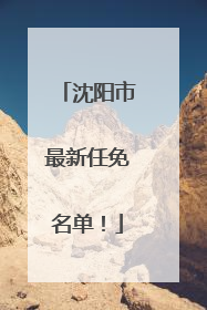 沈阳市最新任免名单！