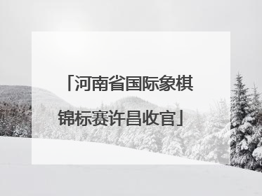 河南省国际象棋锦标赛许昌收官