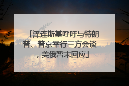 泽连斯基呼吁与特朗普、普京举行三方会谈，美俄暂未回应