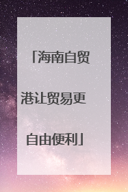 海南自贸港让贸易更自由便利