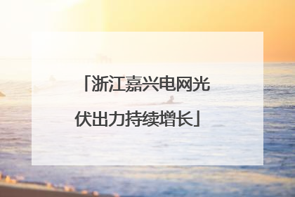 浙江嘉兴电网光伏出力持续增长