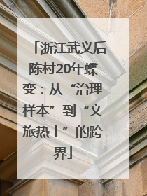 浙江武义后陈村20年蝶变：从“治理样本”到“文旅热土”的跨界
