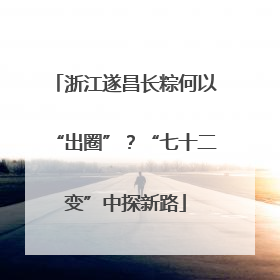 浙江遂昌长粽何以“出圈”？“七十二变”中探新路