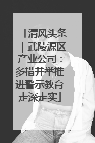 清风头条｜武陵源区产业公司：多措并举推进警示教育走深走实