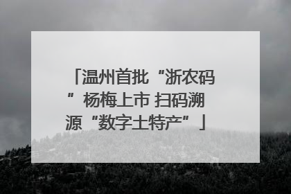 温州首批“浙农码”杨梅上市 扫码溯源“数字土特产”