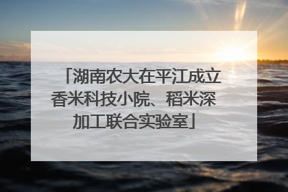 湖南农大在平江成立香米科技小院、稻米深加工联合实验室