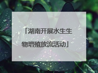 湖南开展水生生物增殖放流活动