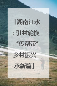 湖南江永：驻村轮换“传帮带” 乡村振兴承新篇