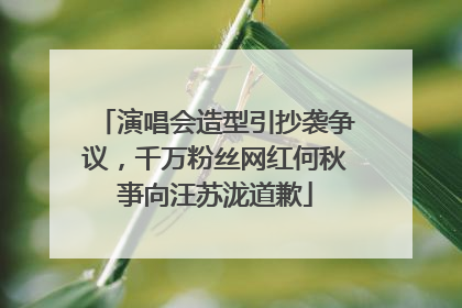 演唱会造型引抄袭争议，千万粉丝网红何秋亊向汪苏泷道歉
