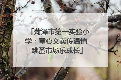 菏泽市第一实验小学：童心义卖传温情 跳蚤市场乐成长