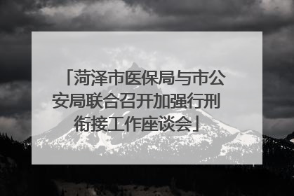 菏泽市医保局与市公安局联合召开加强行刑衔接工作座谈会