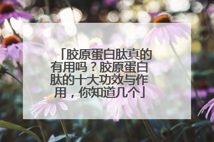 胶原蛋白肽真的有用吗？胶原蛋白肽的十大功效与作用，你知道几个