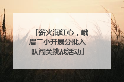 薪火润红心，峨眉二小开展分批入队闯关挑战活动