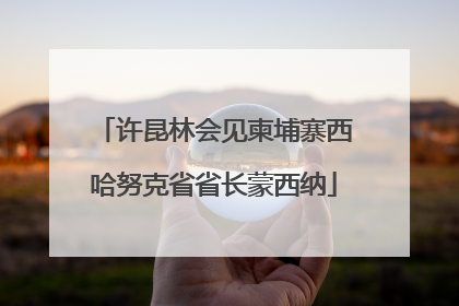 许昆林会见柬埔寨西哈努克省省长蒙西纳