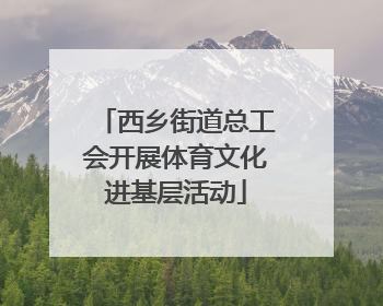 西乡街道总工会开展体育文化进基层活动