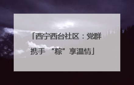 西宁西台社区：党群携手 “粽”享温情