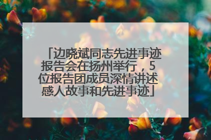 边晓斌同志先进事迹报告会在扬州举行，5位报告团成员深情讲述感人故事和先进事迹