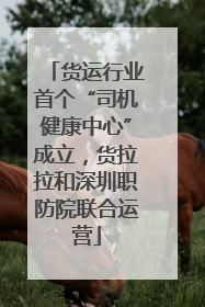 货运行业首个“司机健康中心”成立，货拉拉和深圳职防院联合运营