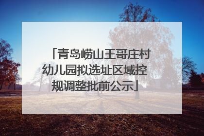 青岛崂山王哥庄村幼儿园拟选址区域控规调整批前公示