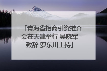 青海省招商引资推介会在天津举行 吴晓军致辞 罗东川主持