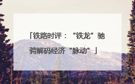 铁路时评：“铁龙”驰骋解码经济“脉动”