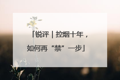 锐评｜控烟十年，如何再“禁”一步