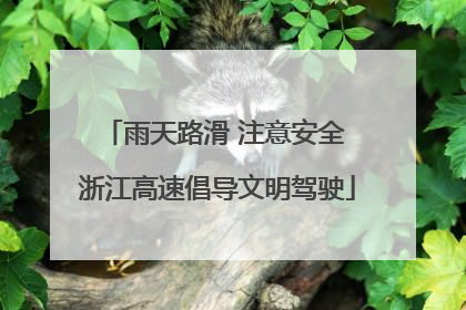 雨天路滑 注意安全 浙江高速倡导文明驾驶