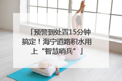 预警到处置15分钟搞定！海宁道路积水用上“智慧哨兵”